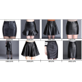 Women Sexy PU Leather Long Vent Skirt OL